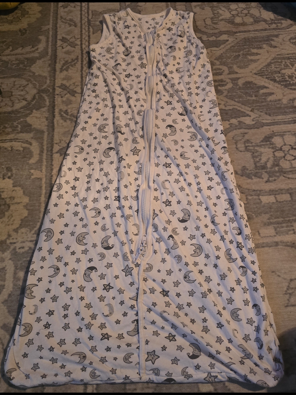 Sleeveless Baby Sleep Sack with Moon & Stars Total Length 35 Inches